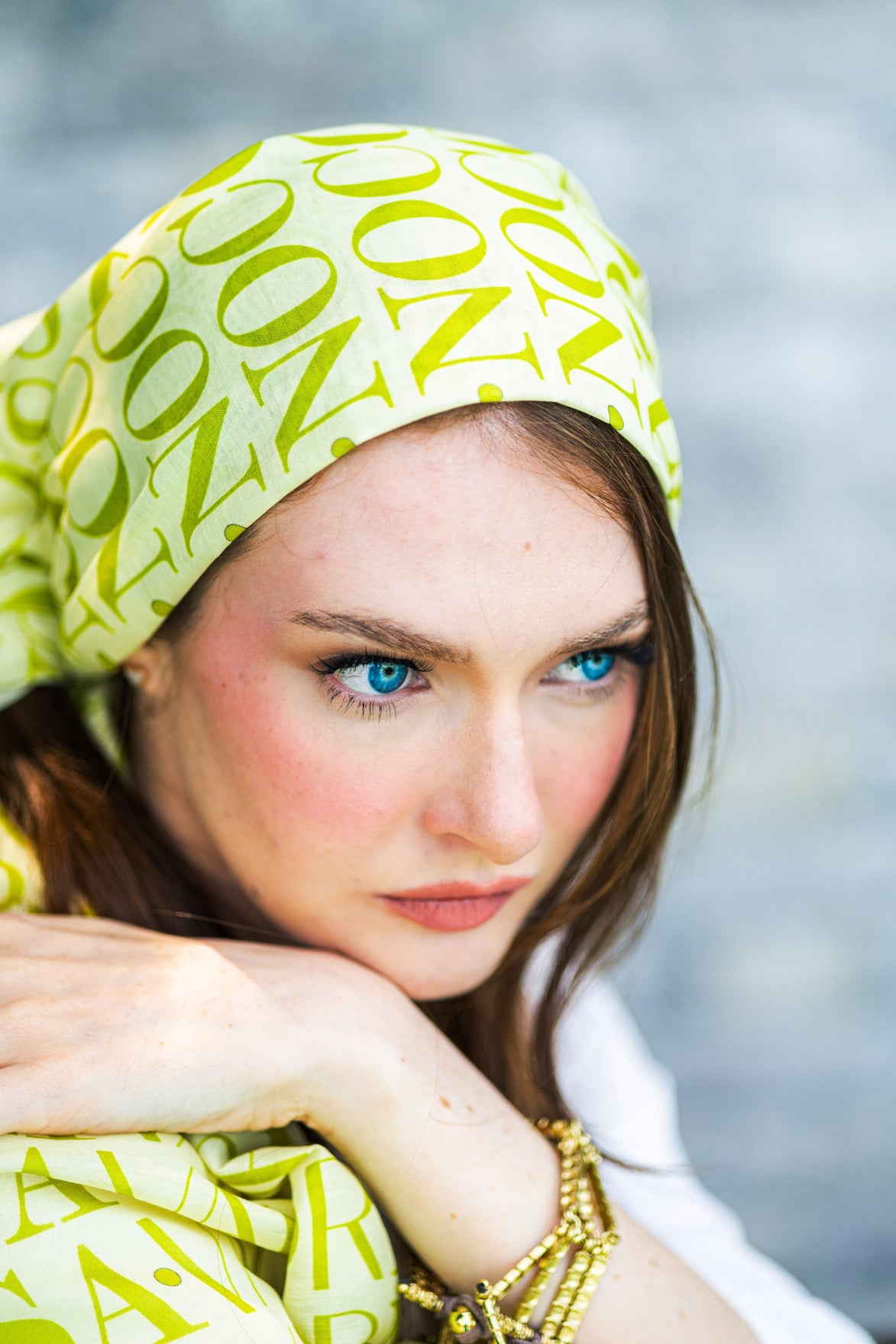 Monogram Desen Şal / Butter Yellow
