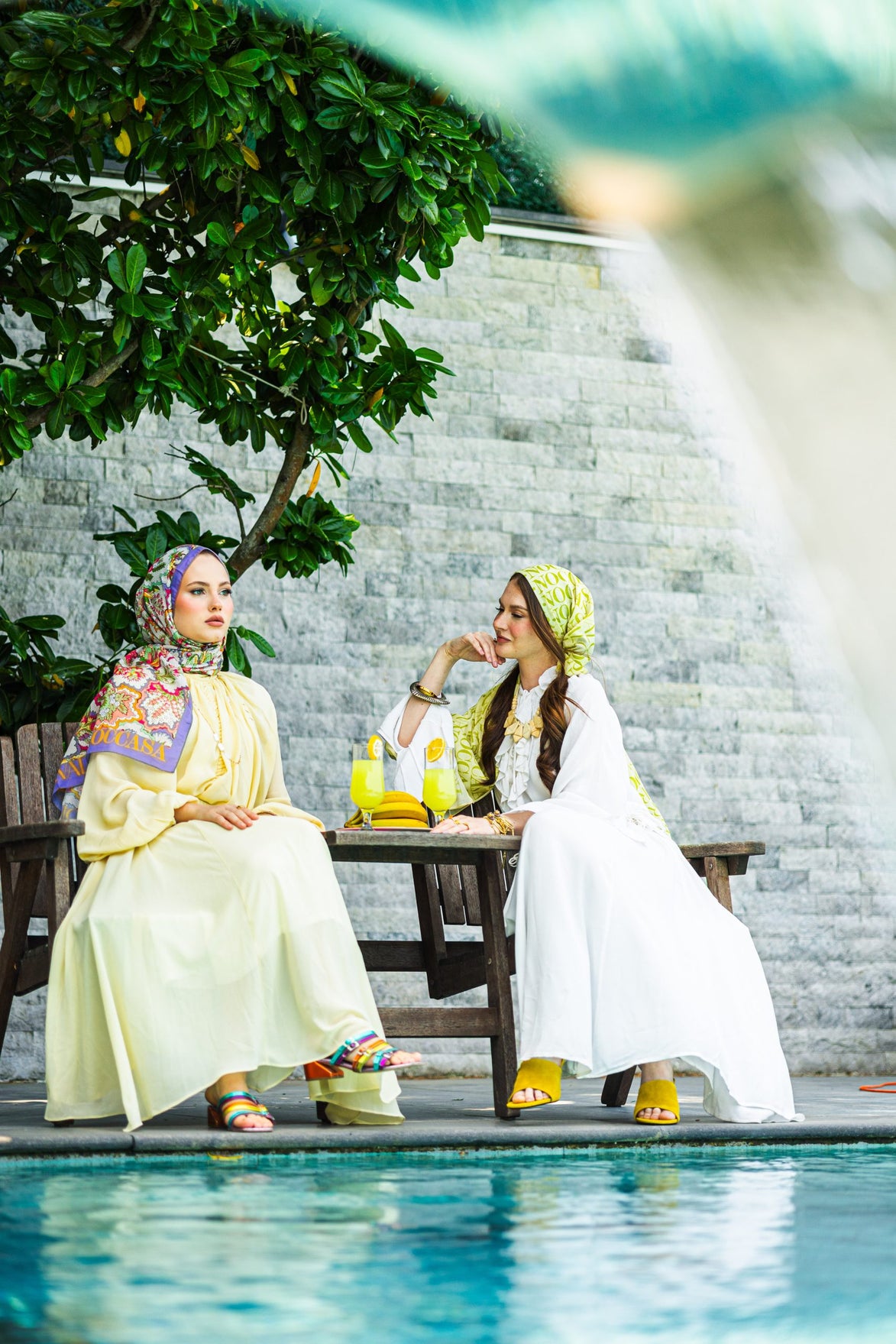 Monogram Desen Şal / Butter Yellow