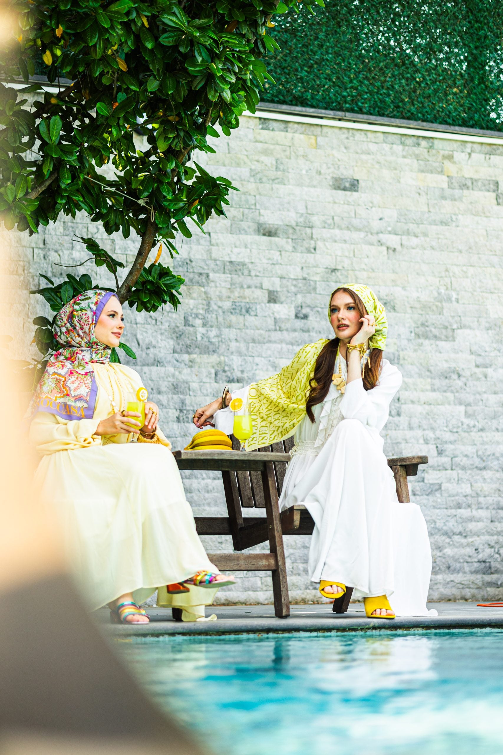 Monogram Desen Şal / Butter Yellow
