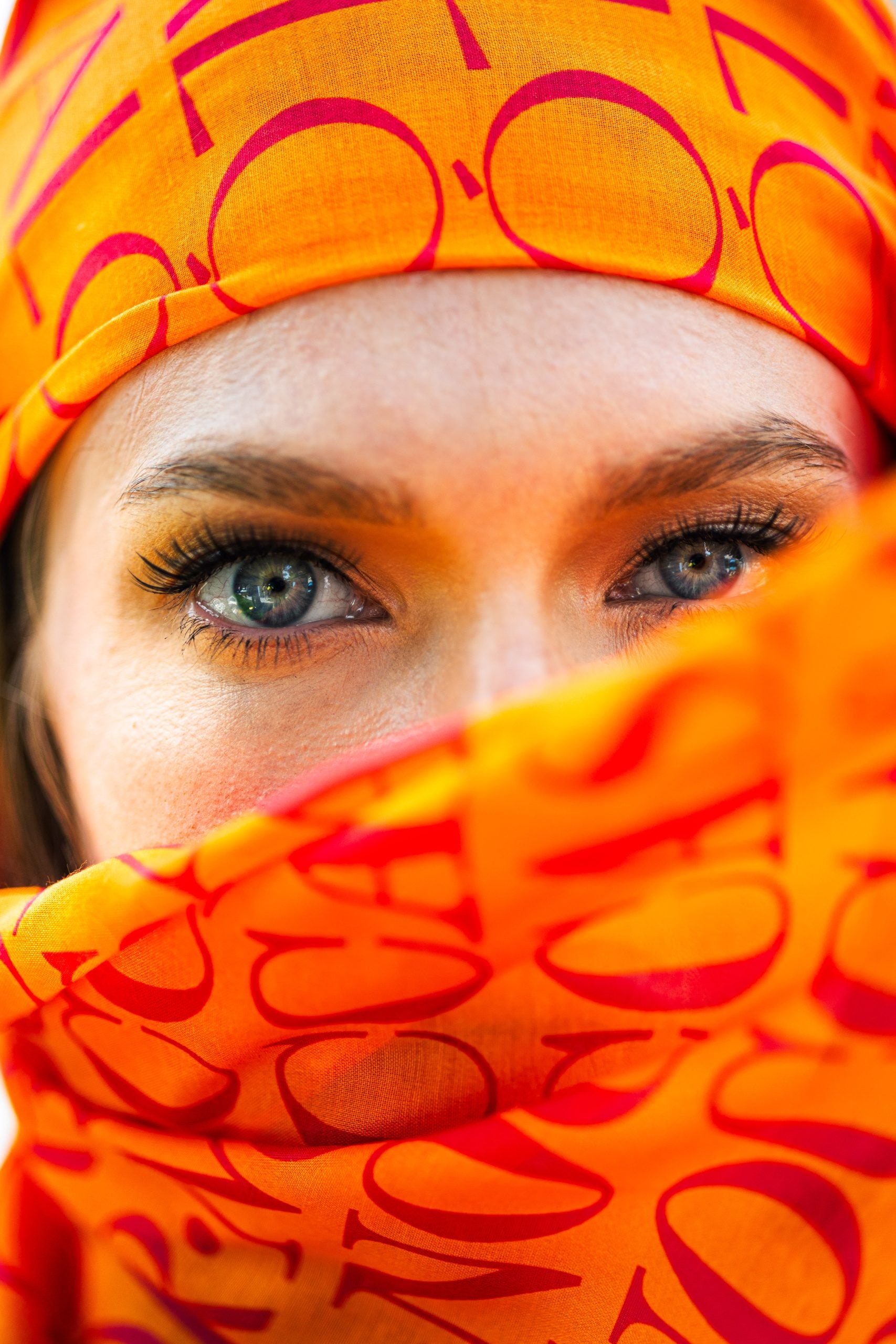 Monogram Desen Şal / Orange