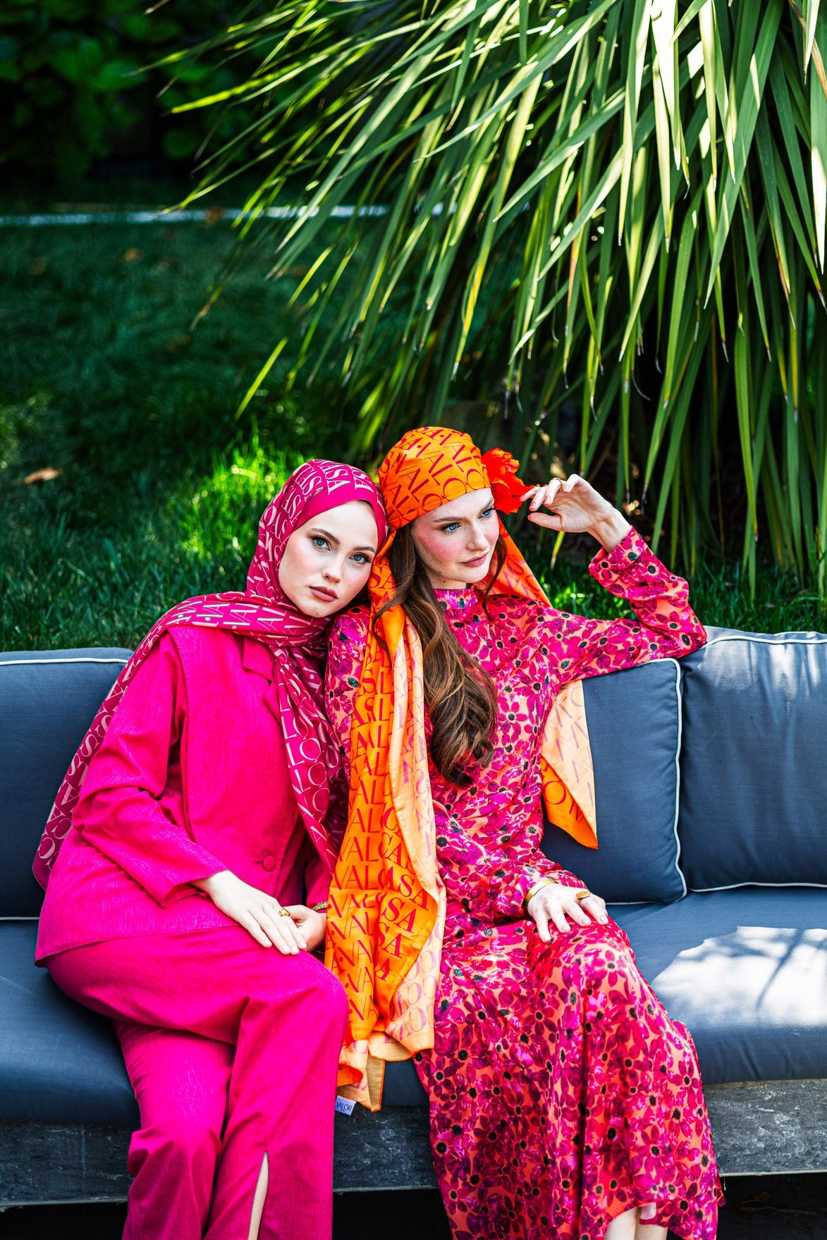 Monogram Desen Şal / Orange