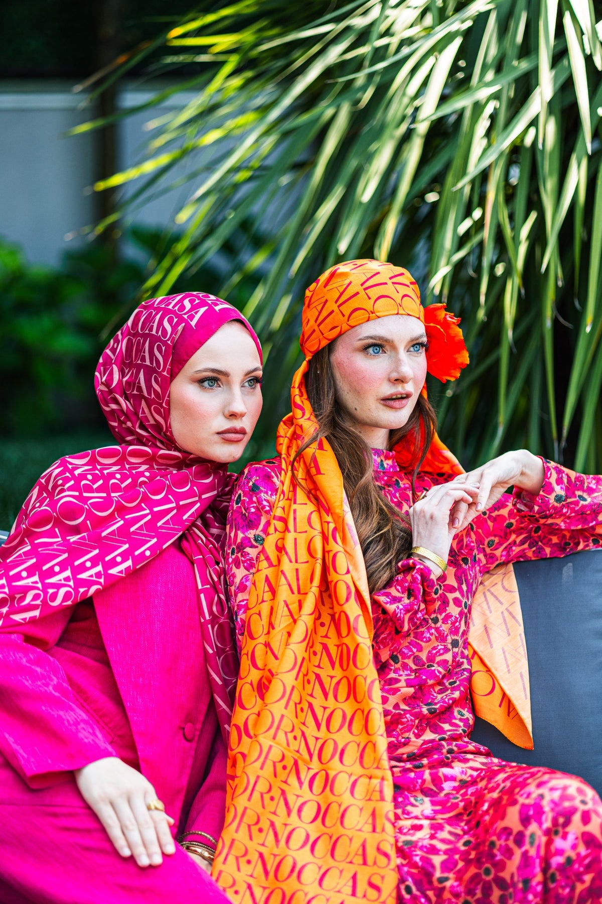 Monogram Desen Şal / Orange