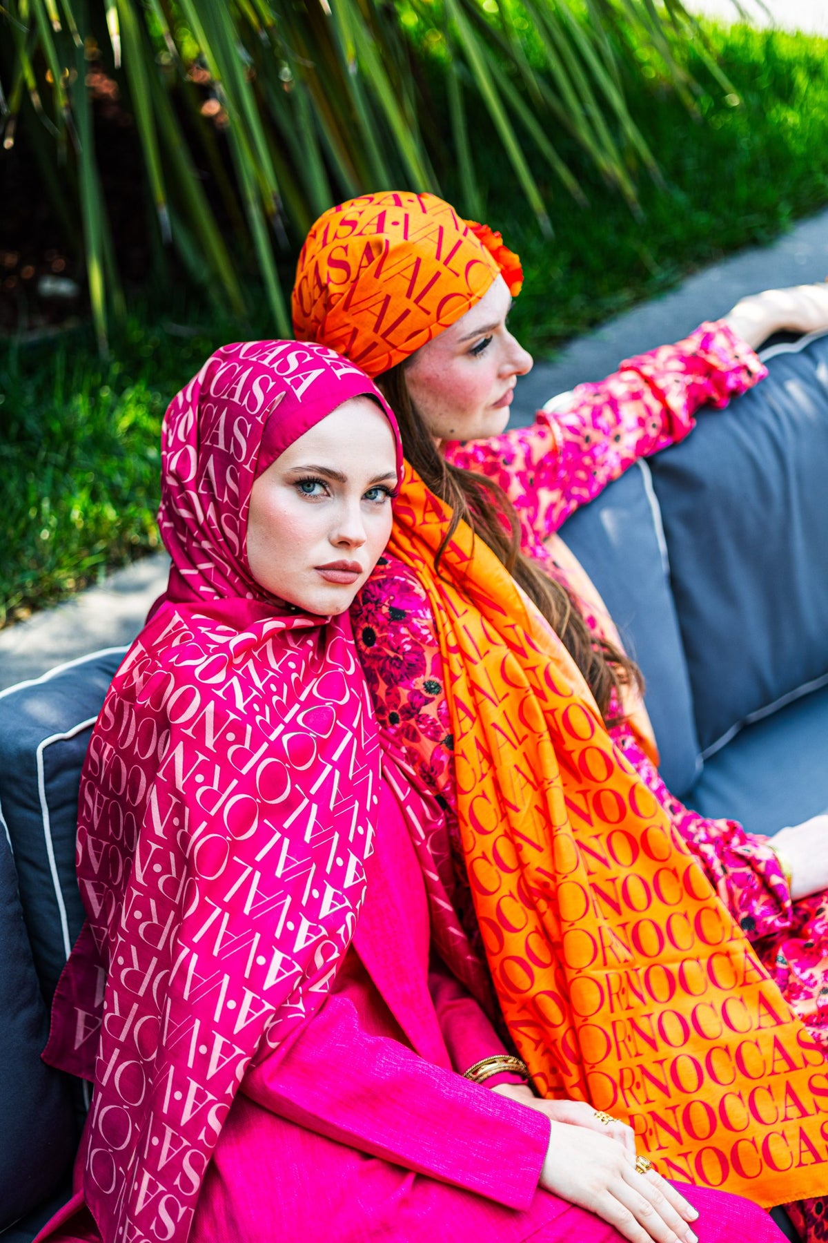 Monogram Desen Şal / Orange