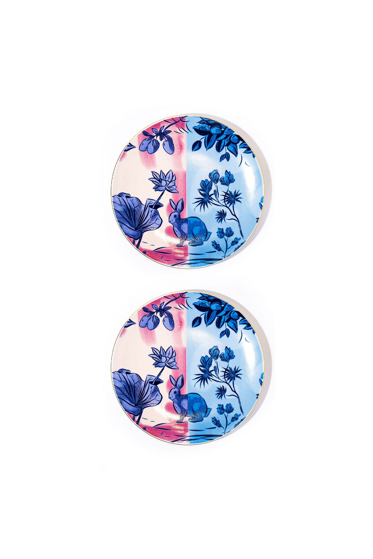 Signature Pink & Blue Servis Tabak (2'li Set)