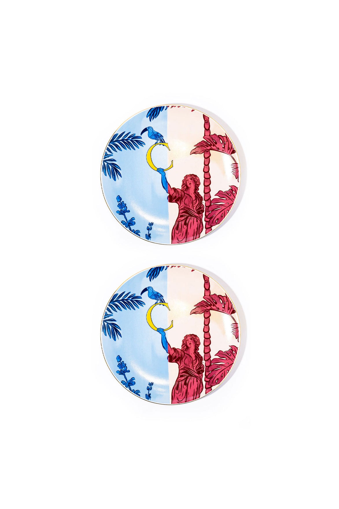Signature Burgundy &amp; Blue Servis Tabak (2'li Set)