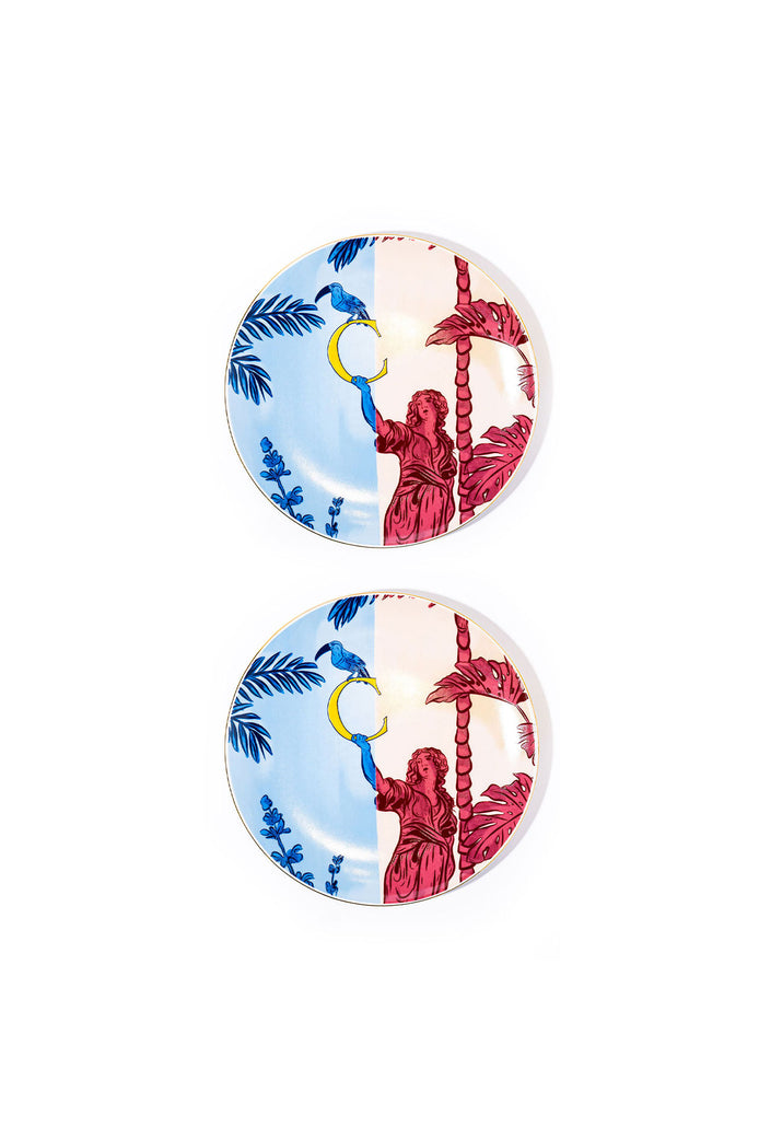 Signature Burgundy &amp; Blue Servis Tabak (2'li Set)