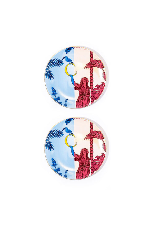 Signature Burgundy &amp; Blue Servis Tabak (2'li Set)