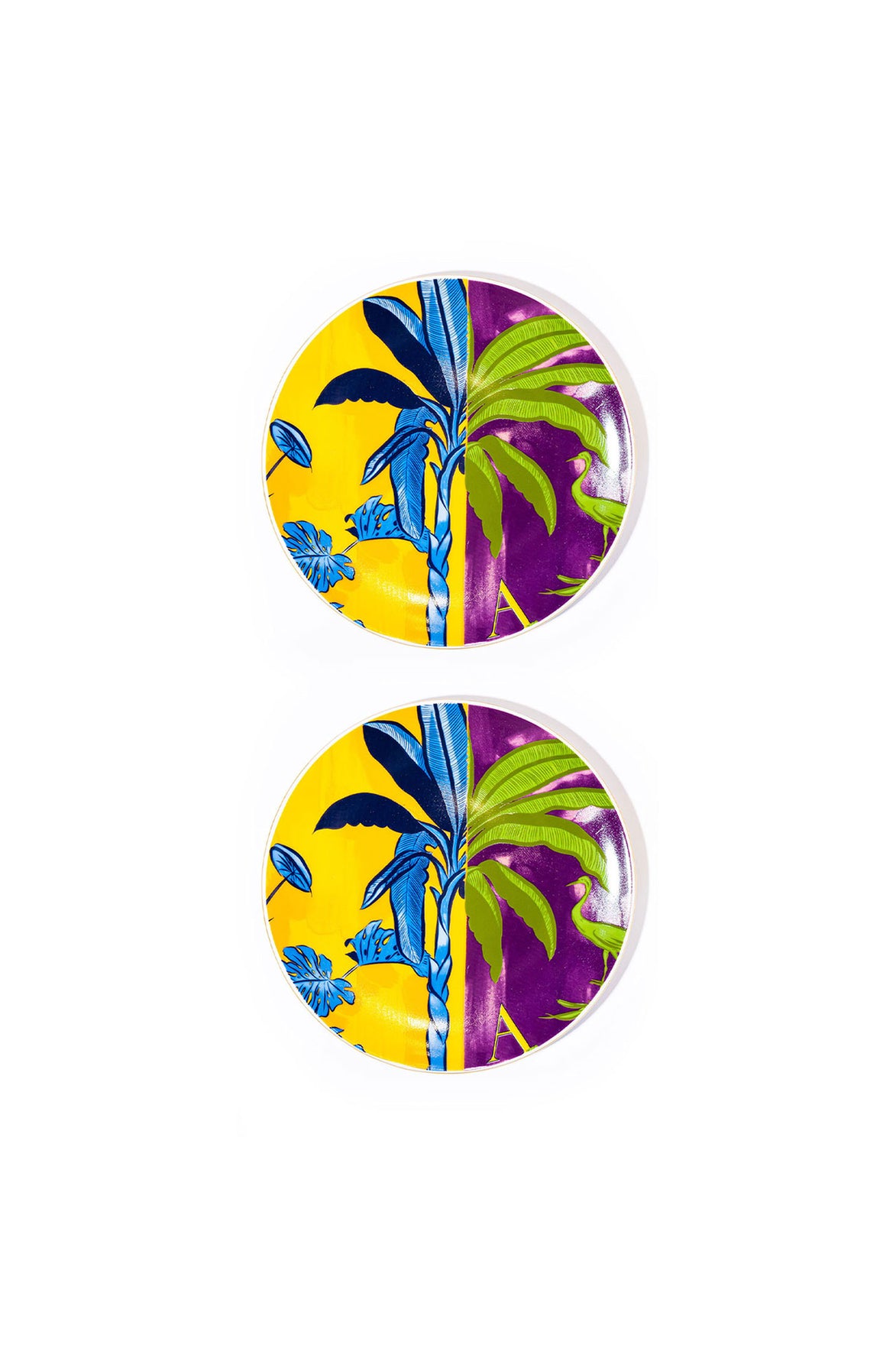 Signature Yellow &amp; Purple Servis Tabak (2'li Set)