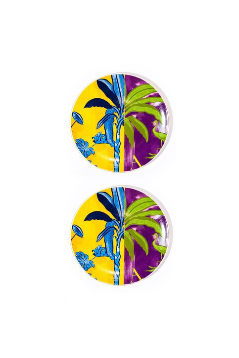 Signature Yellow &amp; Purple Servis Tabak (2'li Set)