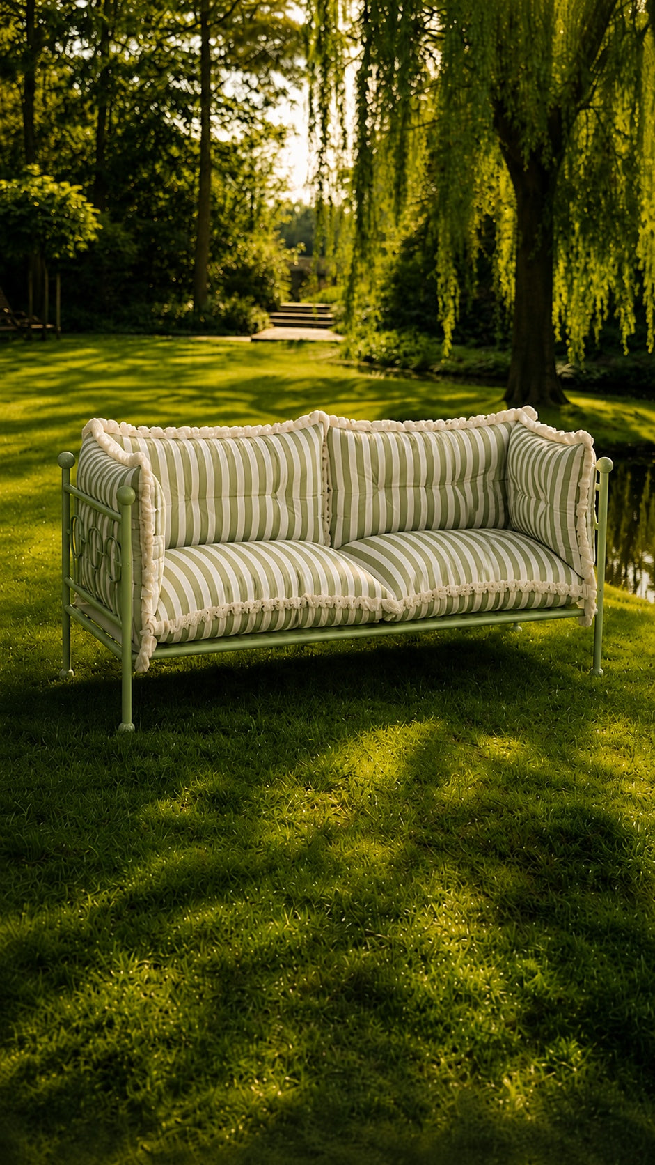 Linda Outdoor Green Çift Kişilik Koltuk