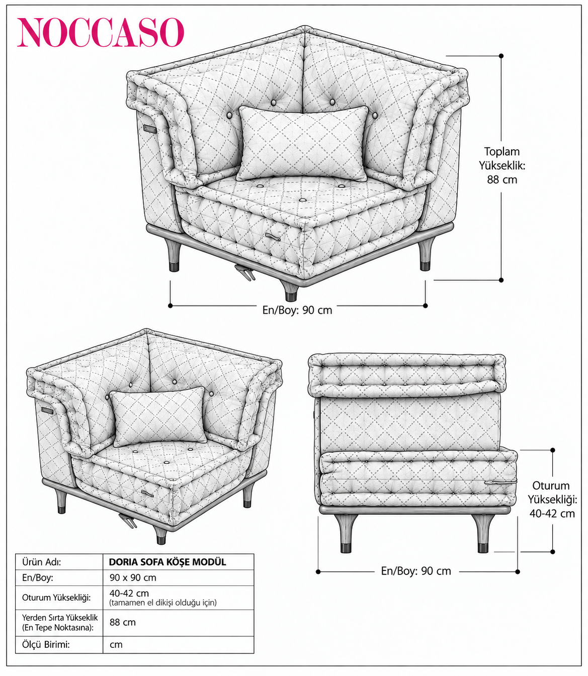 Doria Sofa Köşe Modül