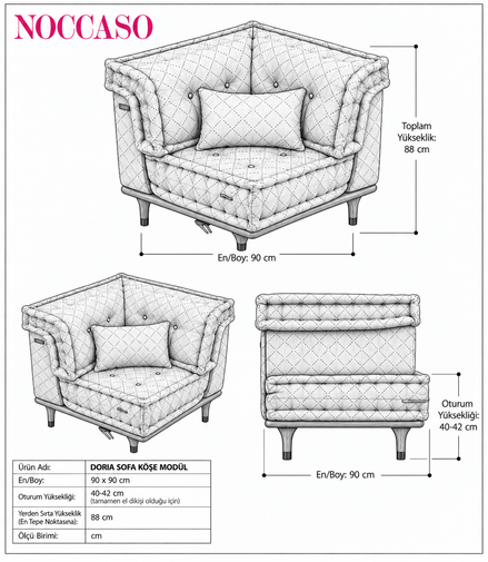 Doria Sofa Köşe Modül