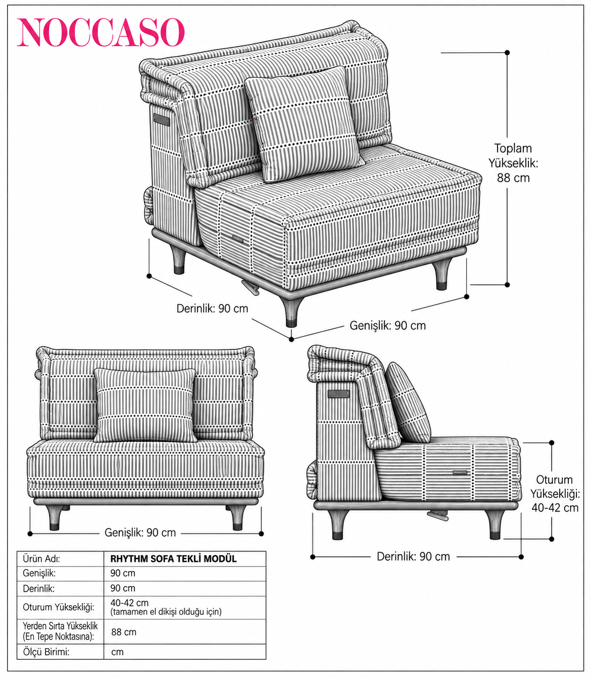 Rhythm Sofa Tekli Modül