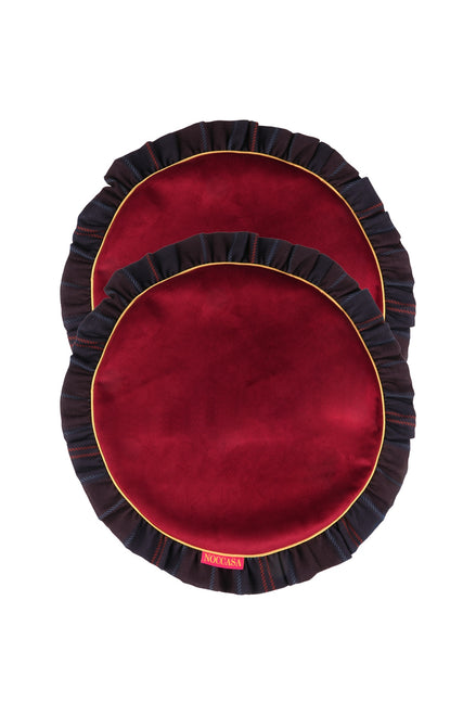Burgundy Velvet Amerikan Servis (2'li Set)