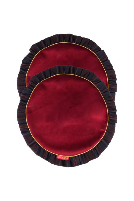 Burgundy Velvet Amerikan Servis (2'li Set)