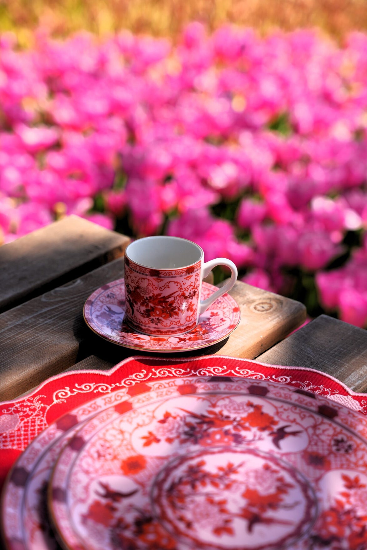 Eternal Warm Coral Amerikan Servisi (2'li Set)
