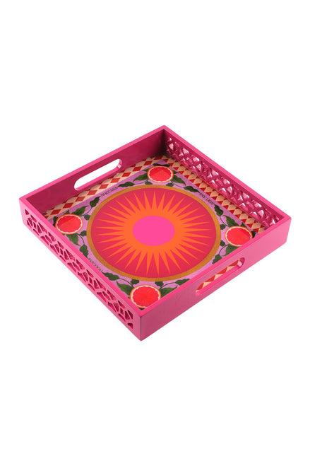 Sole Rosa Kare Ahşap Tepsi