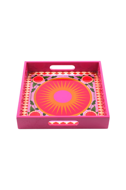 Sole Rosa Kare Ahşap Tepsi