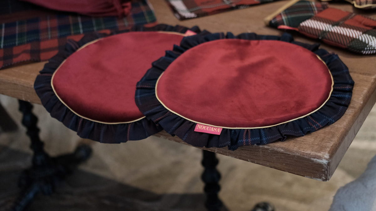 Burgundy Velvet Amerikan Servis (2'li Set)
