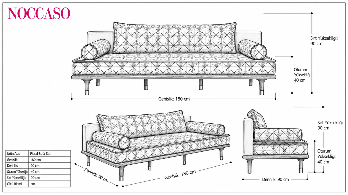 Floral Sofa Set