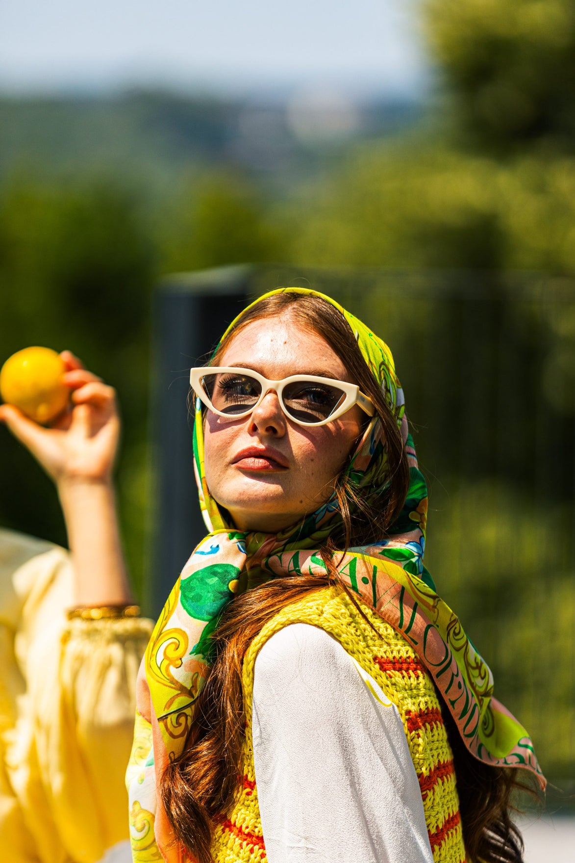 Limone Rosa Desen Eşarp