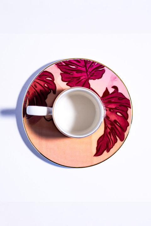 Signature Burgundy Kahve Fincanı (2'li Set)