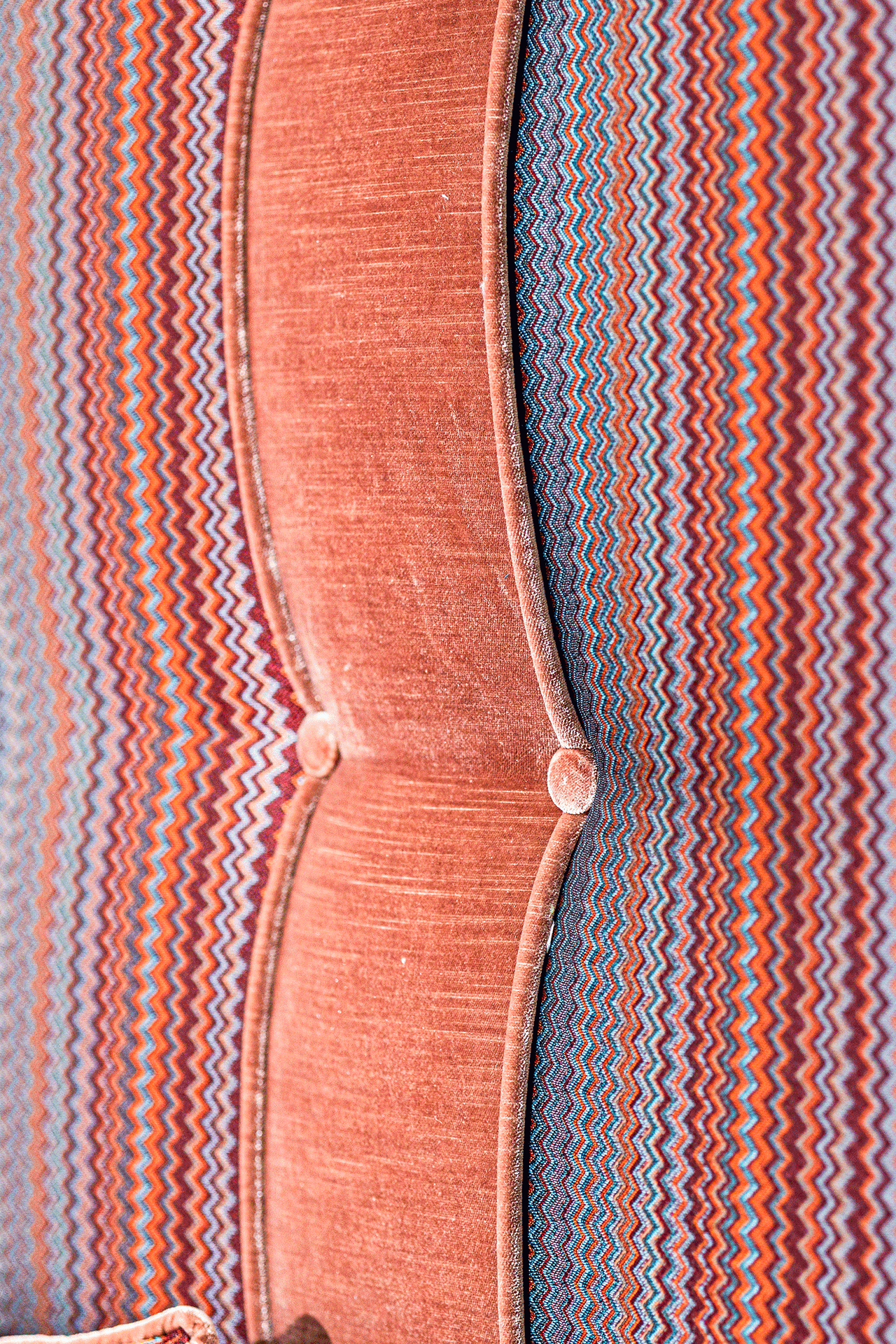 Royal Loom Blue Zigzag Yatak Başlık Ve Bazası