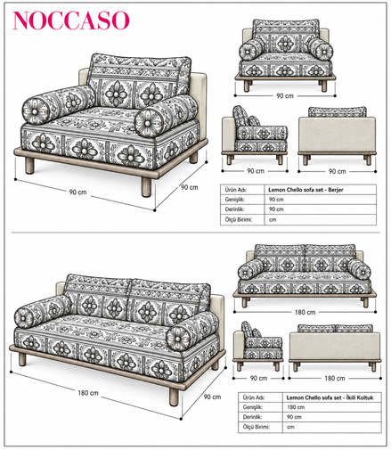 Lemon Chello Sofa Seti