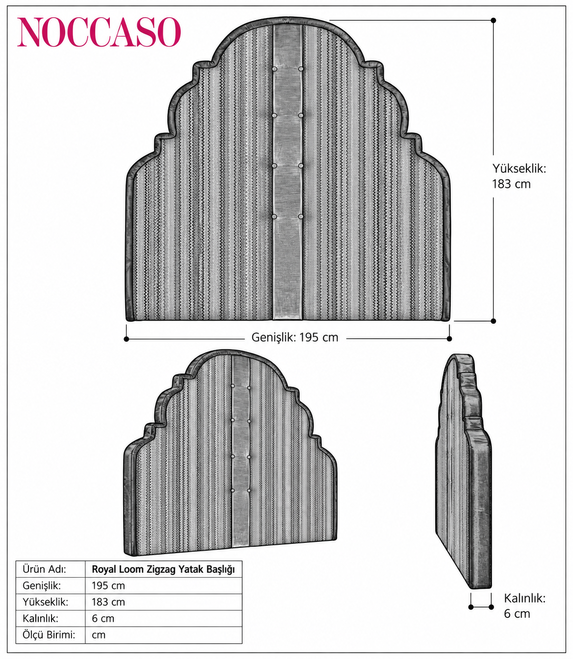 Royal Loom Zigzag Yatak Başlığı