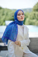 Monogram Desen Şal / Blue
