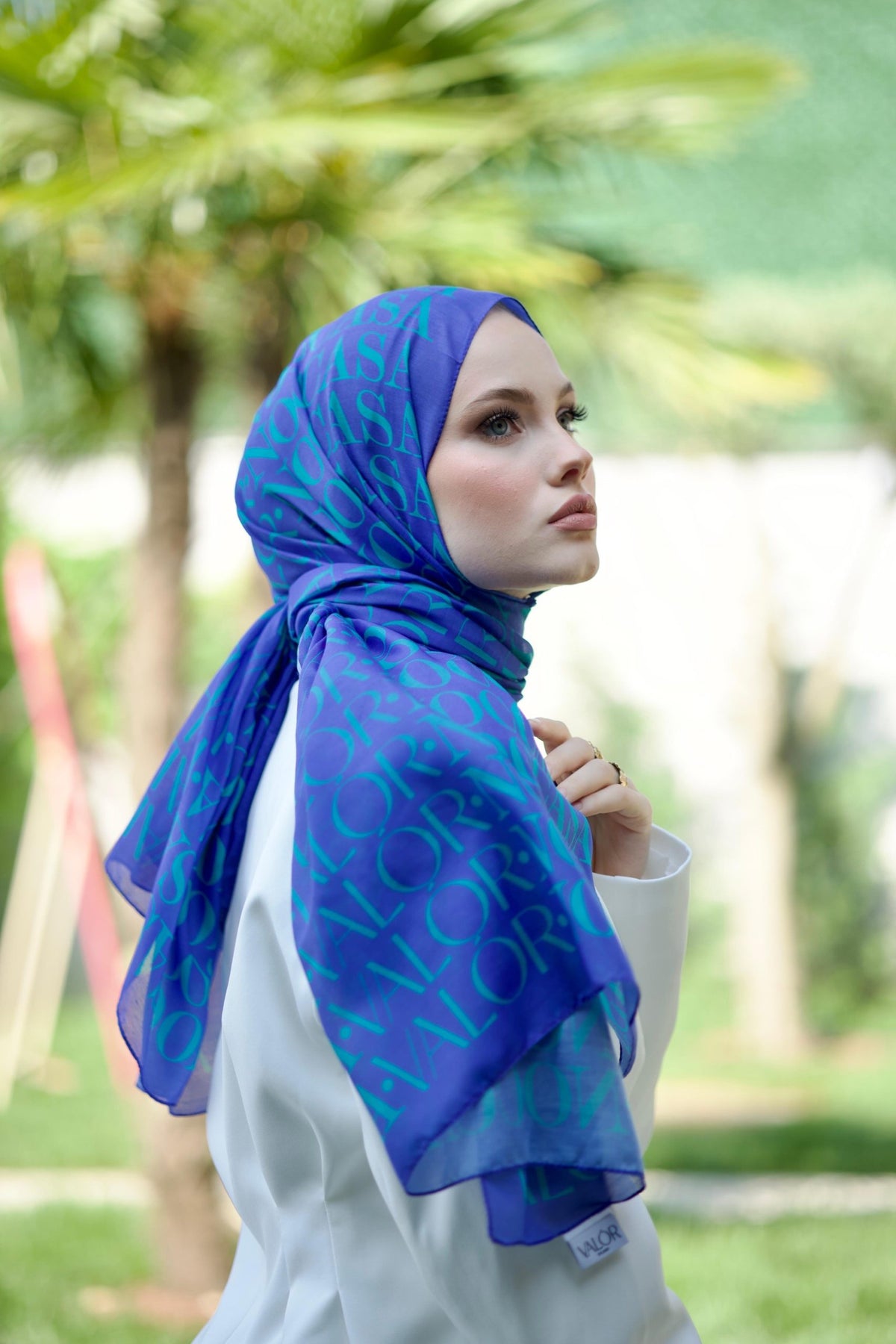 Monogram Desen Şal / Blue