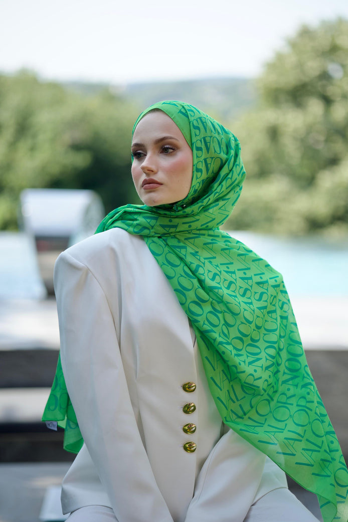 Monogram Desen Şal / Kelly Green