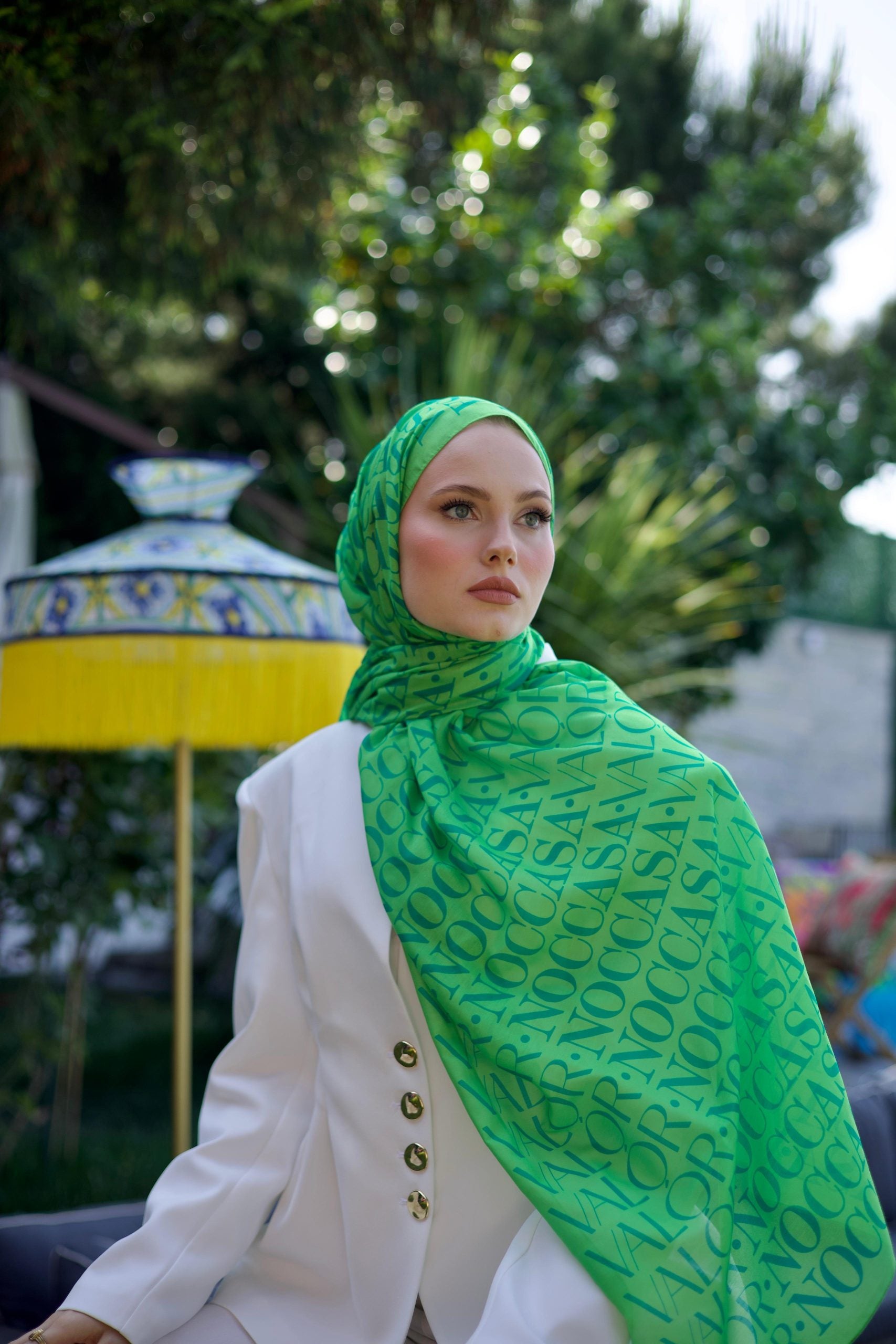 Monogram Desen Şal / Kelly Green