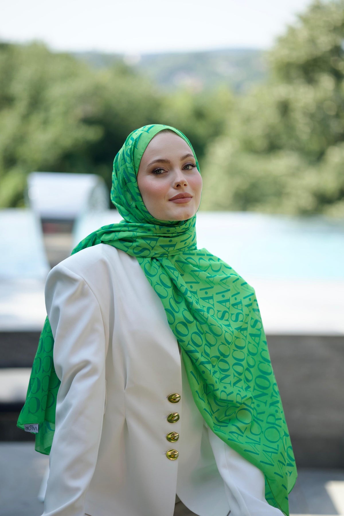 Monogram Desen Şal / Kelly Green