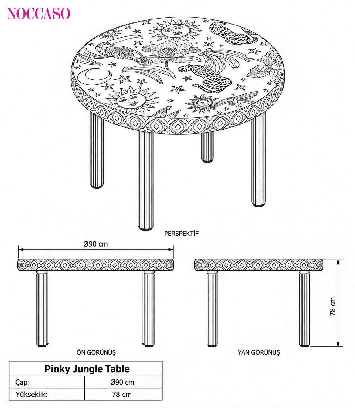 Pinky Jungle Table
