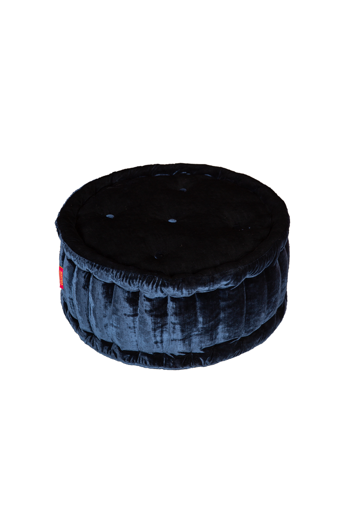 Macaron Pouff Navy İpek Kadife