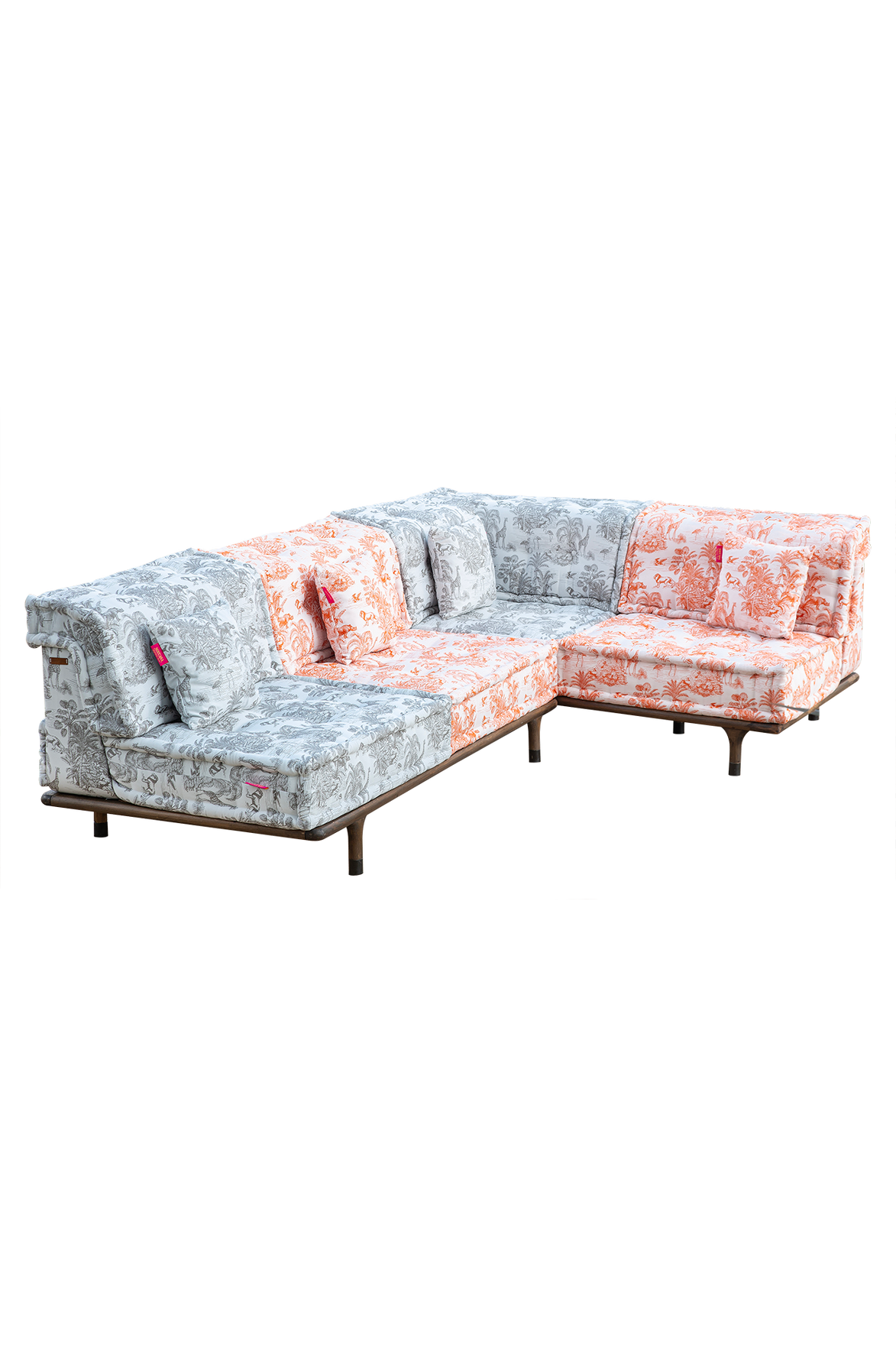 Majorella Outdoor Sofa Set Grey &amp; Orange