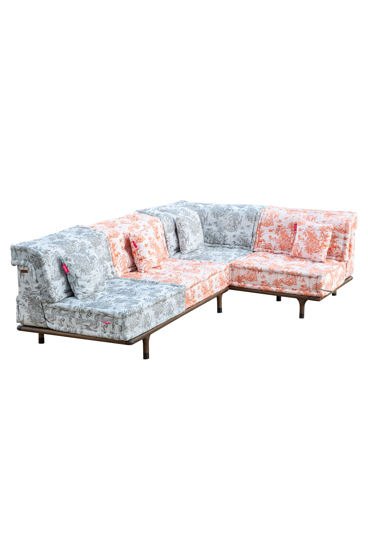 Majorella Outdoor Sofa Set Grey & Orange
