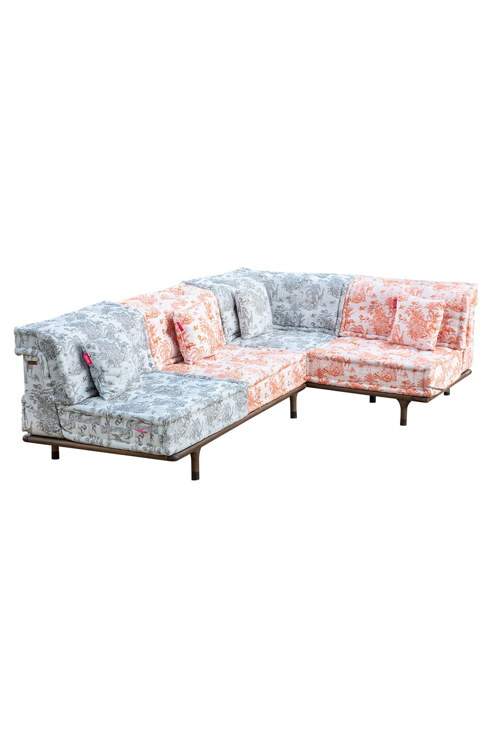 Majorella Outdoor Sofa Set Grey &amp; Orange