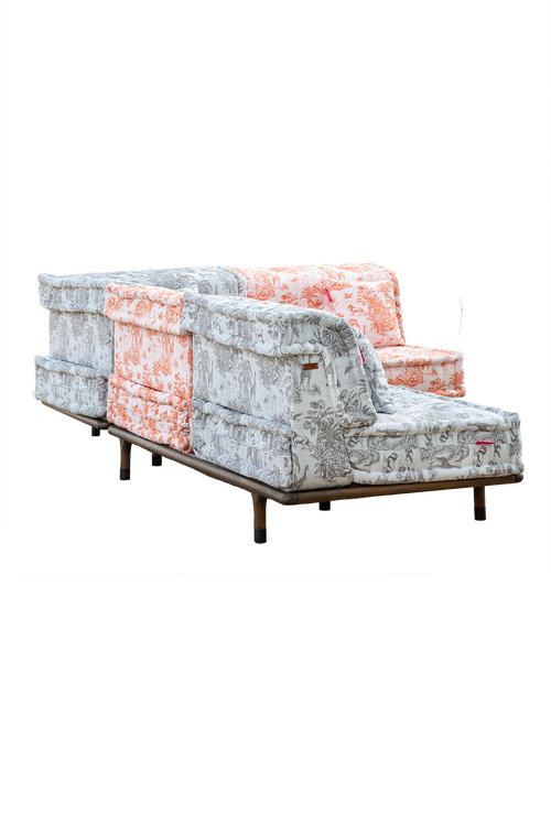 Majorella Outdoor Sofa Set Grey &amp; Orange