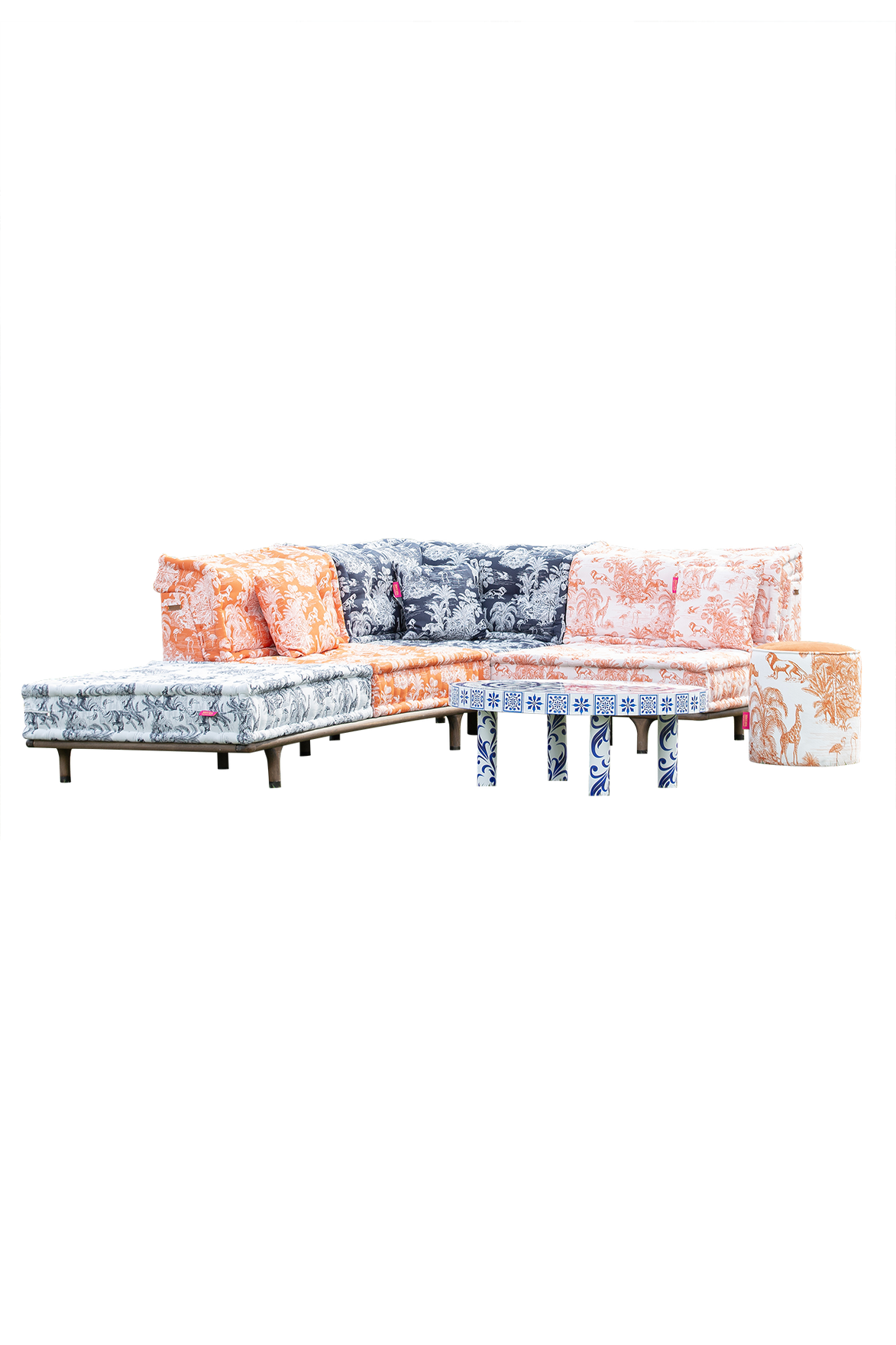 Majorelle Outdoor Sofa Set Navy-Blue &amp; Orange