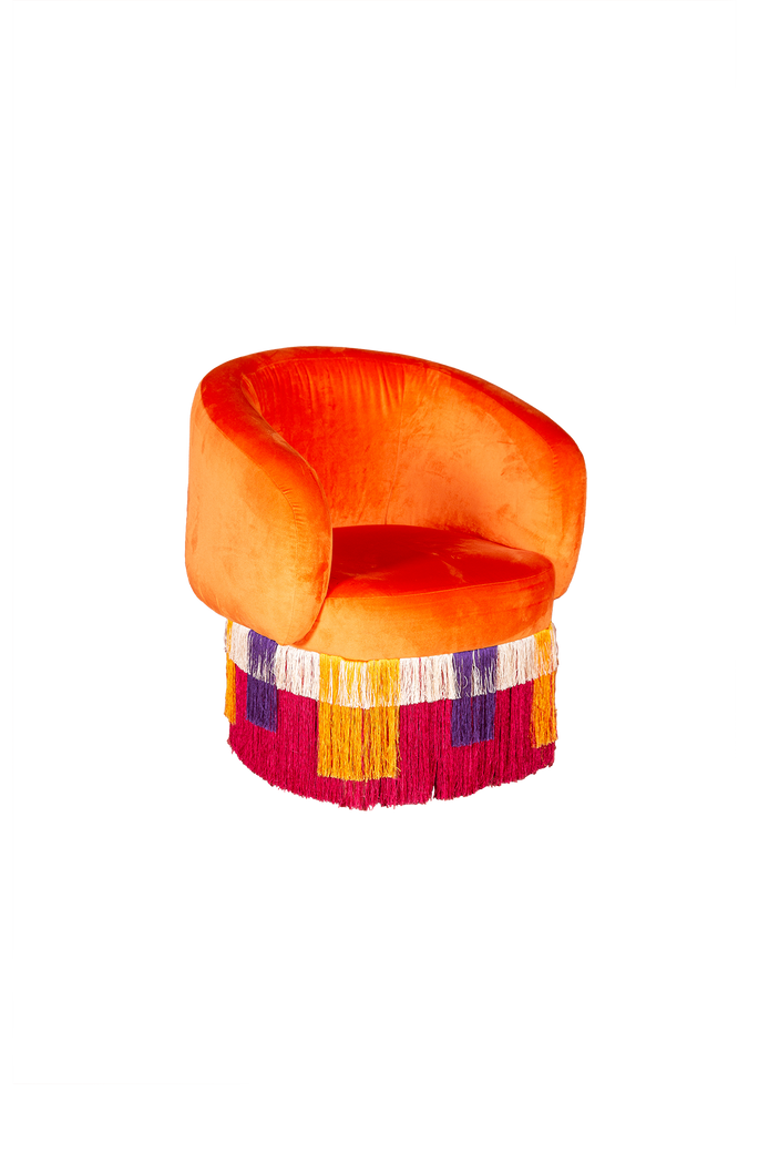 Noc Fringed Chair Turuncu