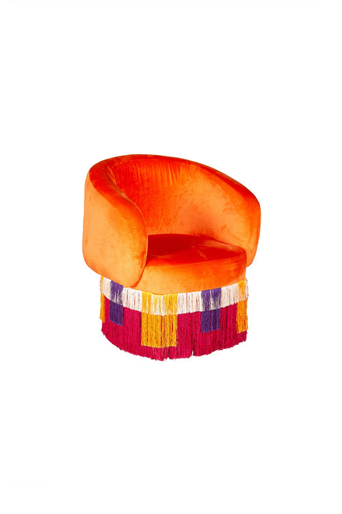 Noc Fringed Chair Turuncu