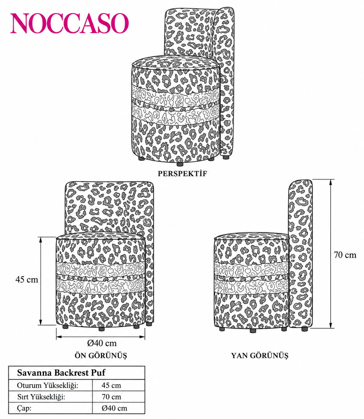 Savanna Backrest Puf