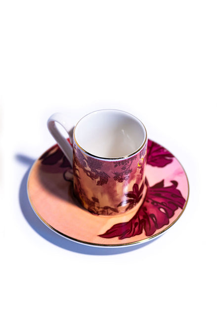 Signature Burgundy Kahve Fincanı (2'li Set)