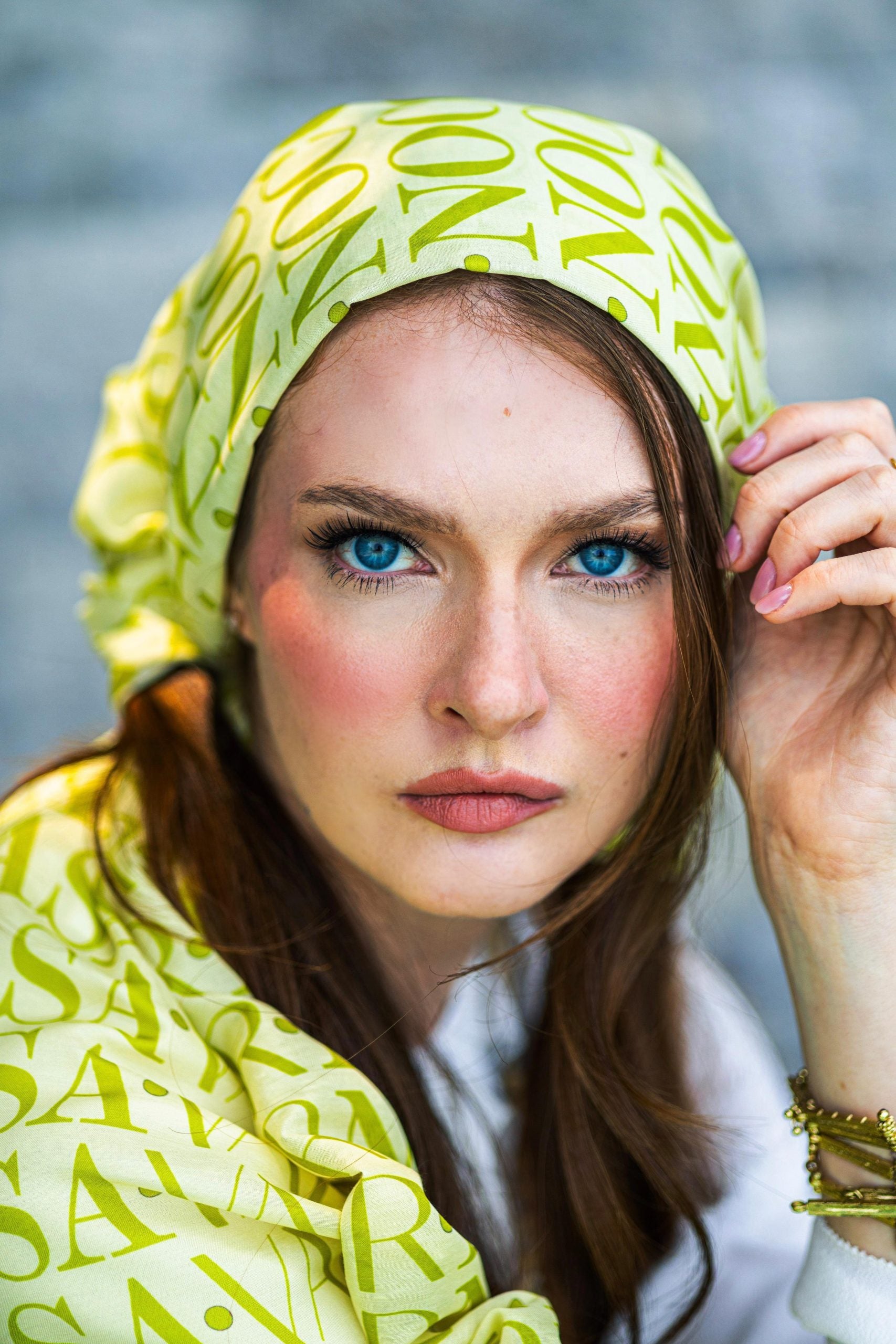 Monogram Desen Şal / Butter Yellow