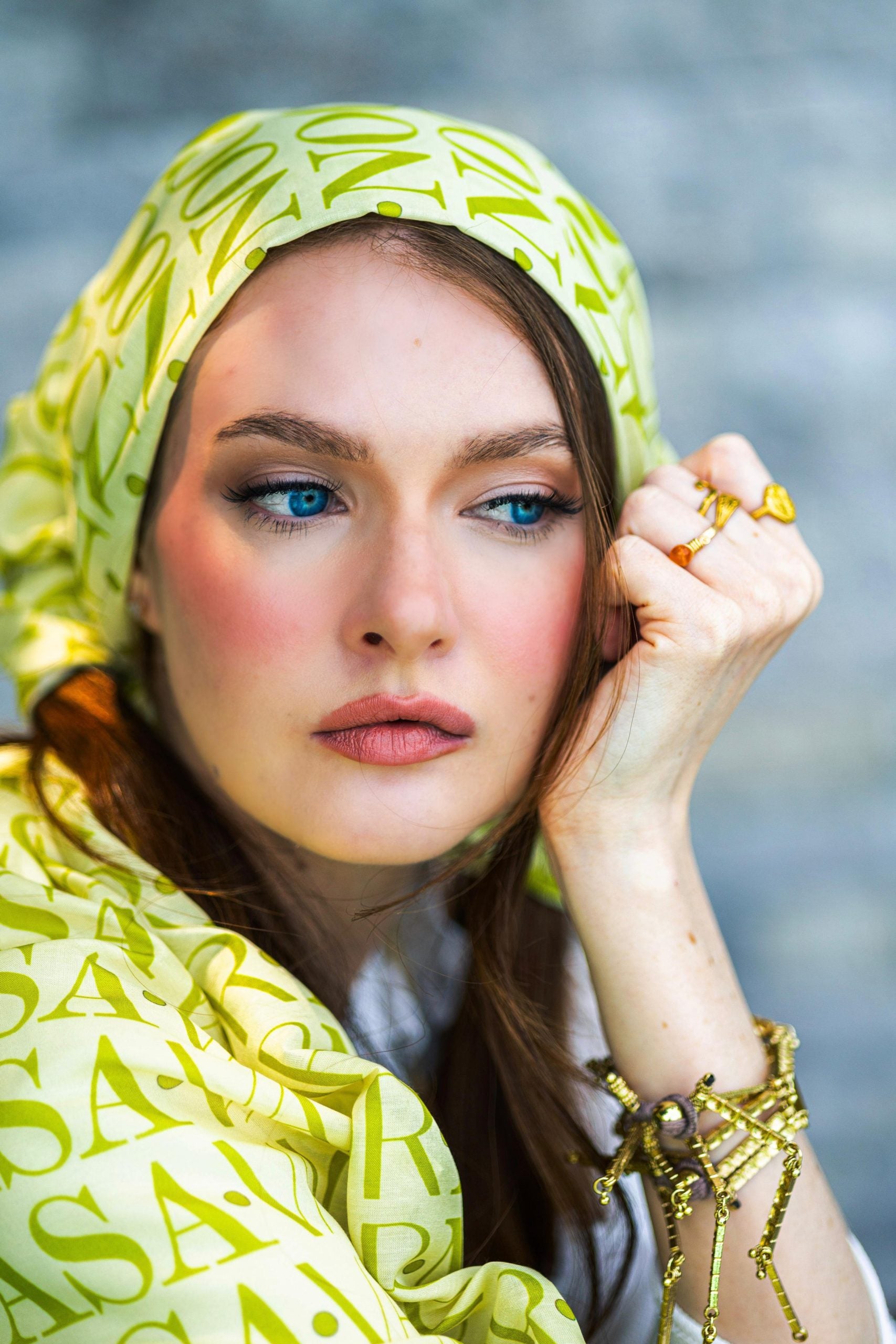 Monogram Desen Şal / Butter Yellow