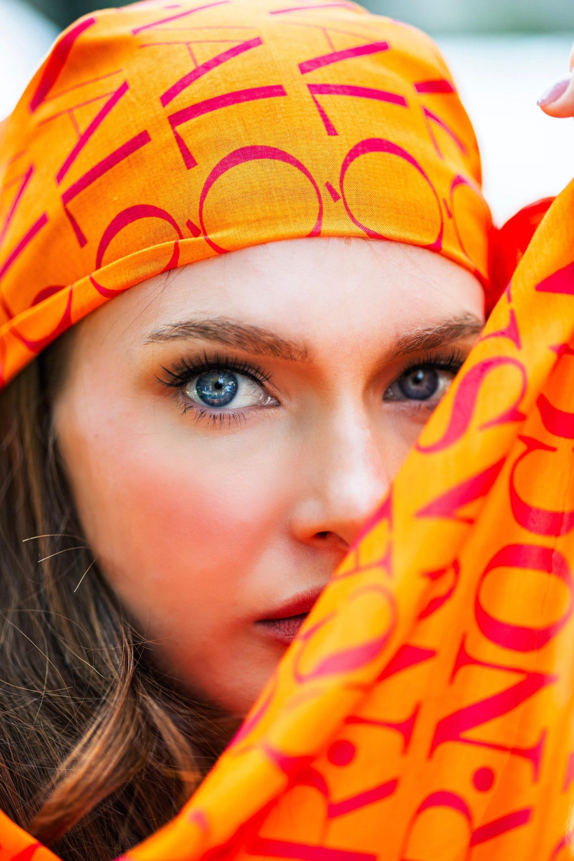 Monogram Desen Şal / Orange