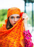 Monogram Desen Şal / Orange