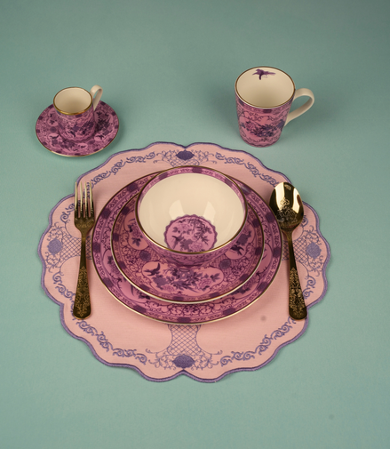 Eternal Lilac Rose Kahve Fincanı (2'li Set)
